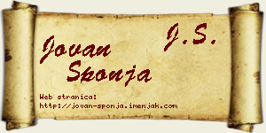 Jovan Šponja vizit kartica